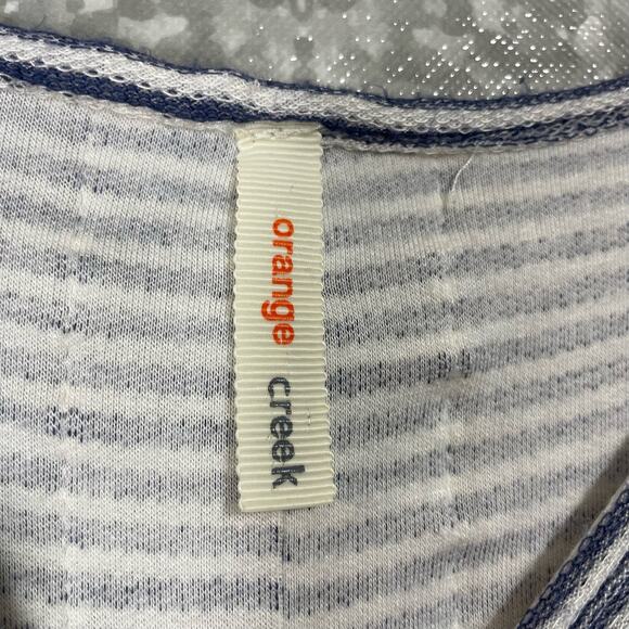 Orange Creek Women's Gray Striped Lace Trim Boho Dress - Size Small - Western - Picture 4 of 6